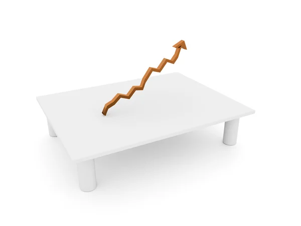 Orange business graph chart arrow rendered — Stock Photo, Image