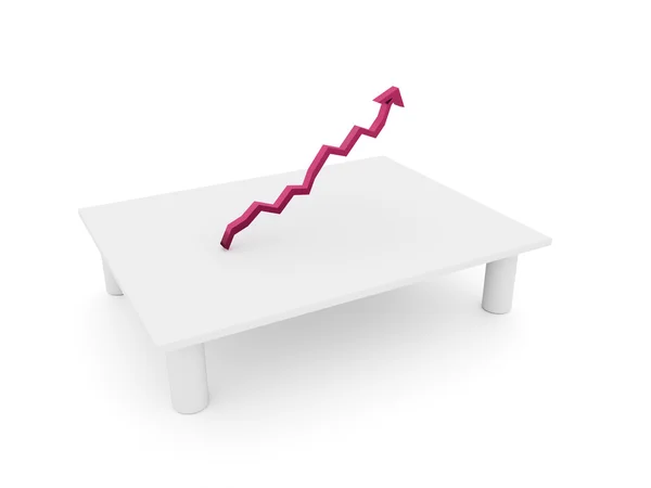 Pink business graph chart arrow rendered — Stock Photo, Image