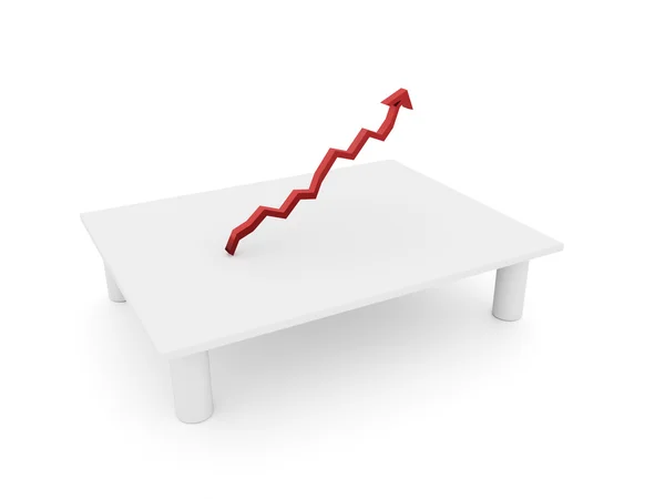 Red business graph chart arrow rendered — Stock Photo, Image