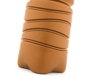 Beyaz zemin üzerine işlenmiş plastik şişe