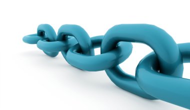 Beyaz arka plan üzerinde işlenen zinciri kavramı