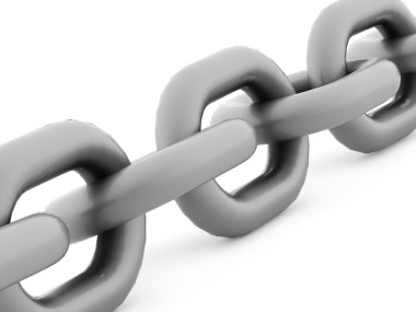 Beyaz arka plan üzerinde işlenen zinciri kavramı