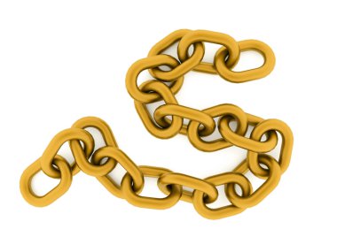 Beyaz arka plan üzerinde işlenen zinciri kavramı