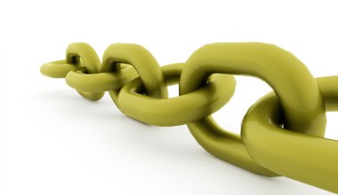 Beyaz arka plan üzerinde işlenen zinciri kavramı