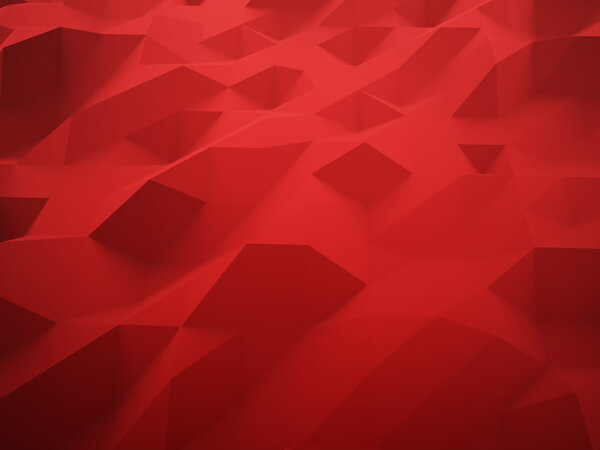Red abstract triangle background rendered