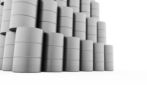 Petrol barrels on white background rendered — Stock Photo, Image