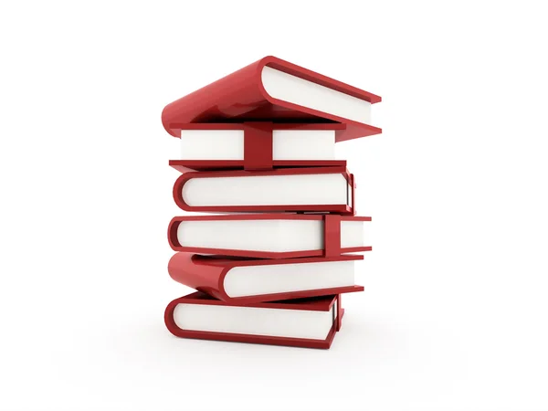 Rote Bürobücher Bücher gerendert — Stockfoto