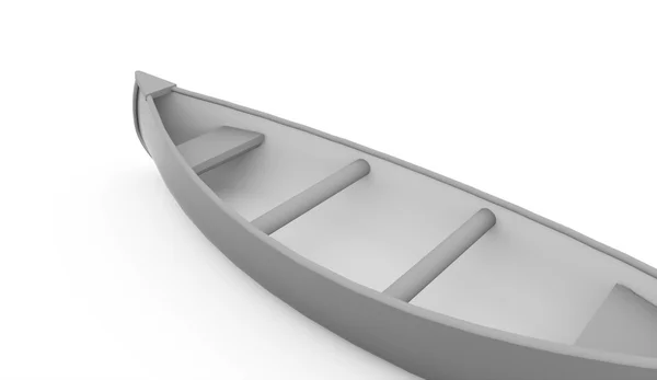 Canoe rendered on white background — Stock Photo, Image
