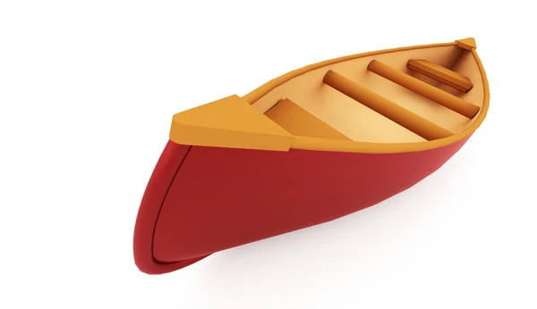 Canoe rendered on white background — Stock Photo, Image