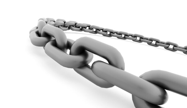 Концепция цепи на белом фоне
