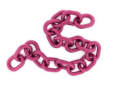 Beyaz arka plan üzerinde işlenen zinciri kavramı