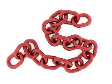 Beyaz arka plan üzerinde işlenen zinciri kavramı