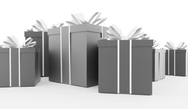 Noel hediyesi işlenmiş kurdele ile