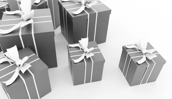 Presente de Natal com fita renderizada — Fotografia de Stock
