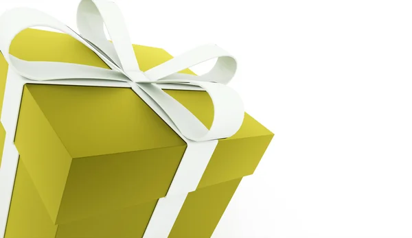 Christmas present with ribbon rendered — Stock Photo, Image