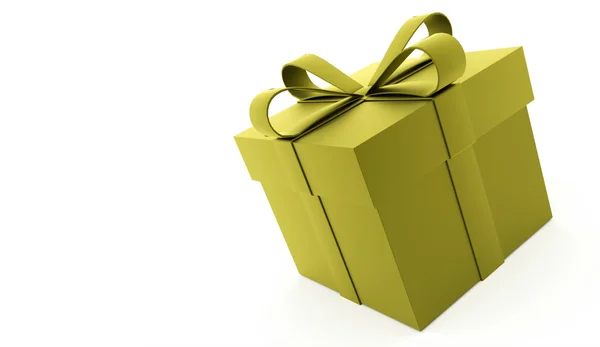 Christmas present with ribbon rendered — Stock Photo, Image