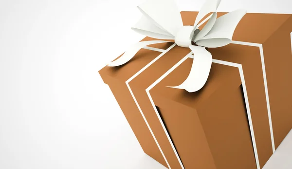 Christmas present with ribbon rendered — Stock Photo, Image