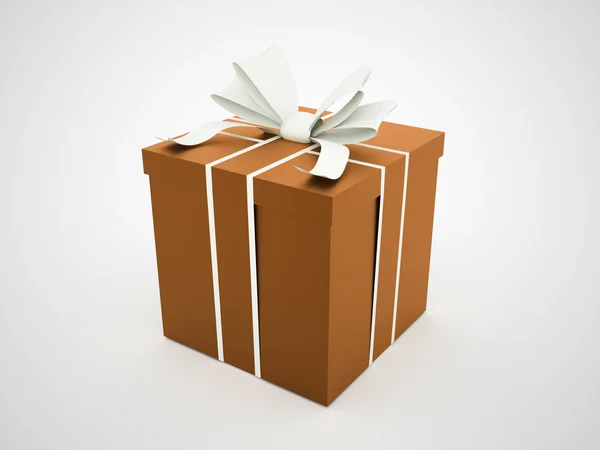 Christmas present with ribbon rendered — Stock Photo, Image