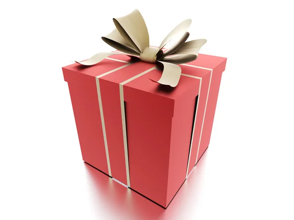 Christmas present with ribbon rendered — Stock Photo, Image