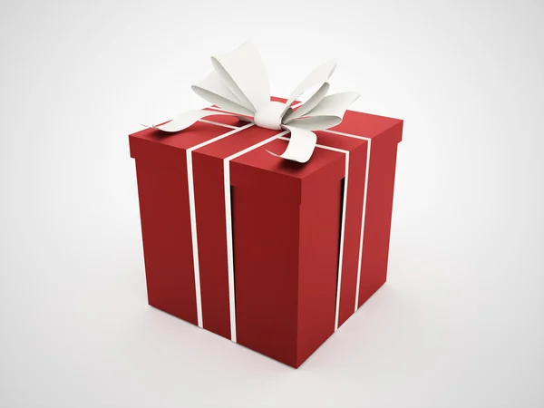 Christmas present with ribbon rendered — Stock Photo, Image