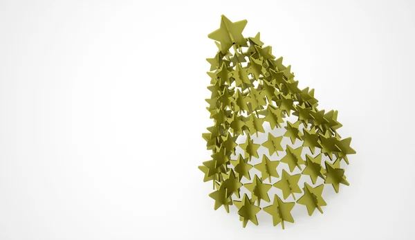 レンダリングの星と現代の抽象的なクリスマス ツリー — ストック写真