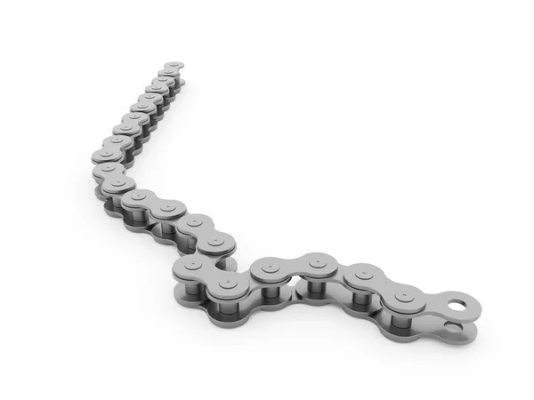 Bicycle chain rendered on white background — Stock Photo, Image