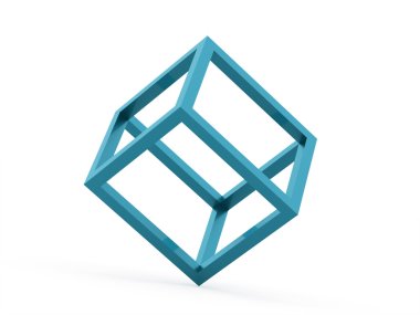 3D küp logo tasarım simgesi 