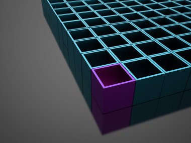 3D küp işlenen iş kavramı arka plan