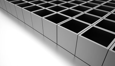 3D küp işlenen iş kavramı arka plan