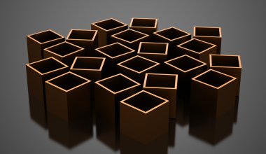 3D küp işlenen iş kavramı arka plan