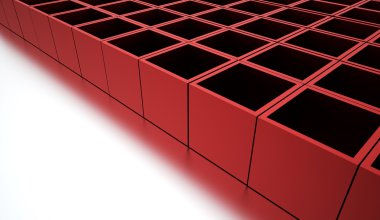 3D küp işlenen iş kavramı arka plan