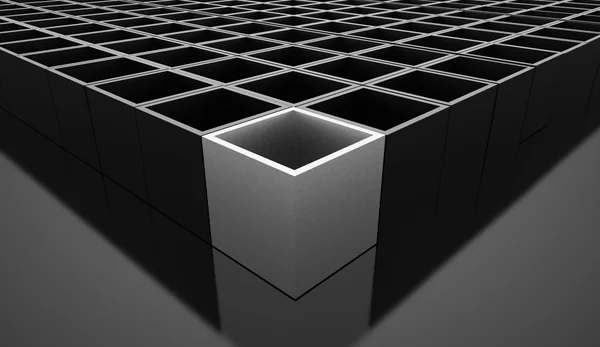 Cubos 3D conceito de negócio de fundo renderizado — Fotografia de Stock