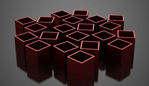 Отображена бизнес-концепция 3D-кубов — стоковое фото