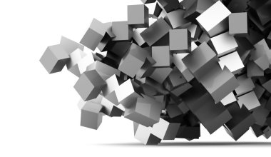 Soyut geometrik arka plan render cubes