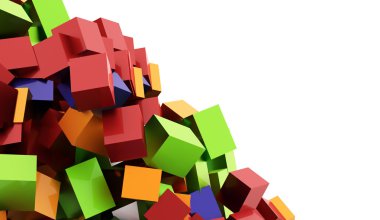 Soyut geometrik arka plan render cubes