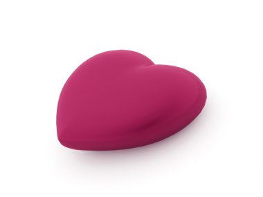 Beyaz izole bir pembe kalp  