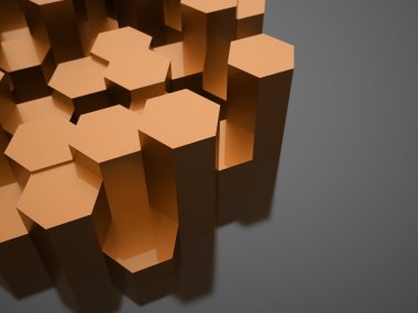 Turuncu altıgen arka plan dokusu  