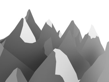 Beyaz arka plan üzerinde işlenen dağ soyut