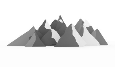 Beyaz arka plan üzerinde işlenen dağ soyut