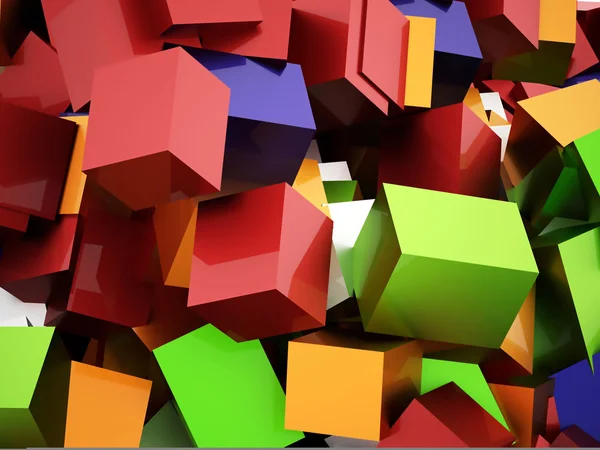 Fondo abstracto de cubos geométricos renderizado — Foto de Stock