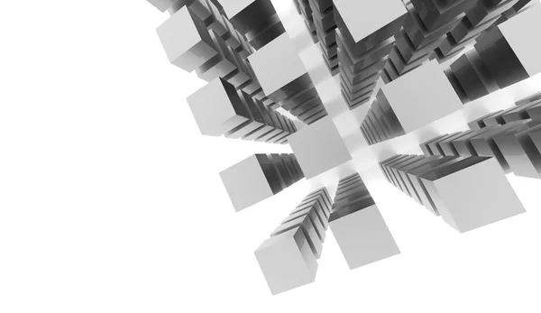 Cubes abstraits fond rendu sur fond blanc — Photo