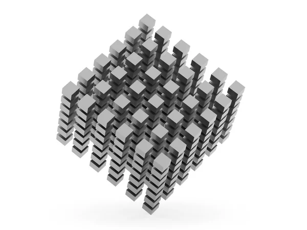 Abstract cubes background rendered on white background — Stock Photo, Image