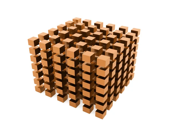 Fundo de cubos abstrato renderizado em fundo branco — Fotografia de Stock