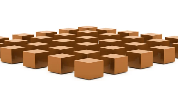 Abstract cubes background rendered on white background — Stock Photo, Image