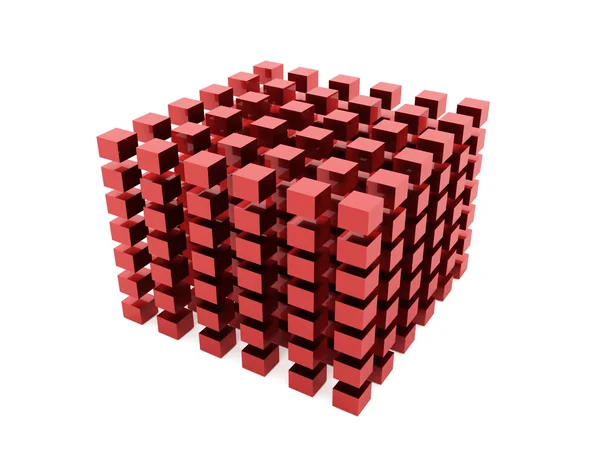 Fundo de cubos abstrato renderizado em fundo branco — Fotografia de Stock