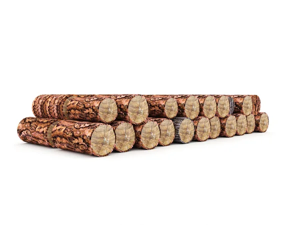 Vuur hout geïsoleerd — Stockfoto