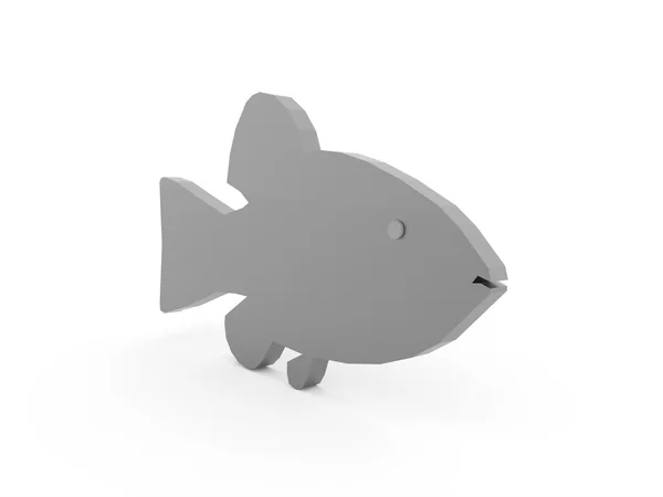 Silber abstrakte Fische gerendert — Stockfoto