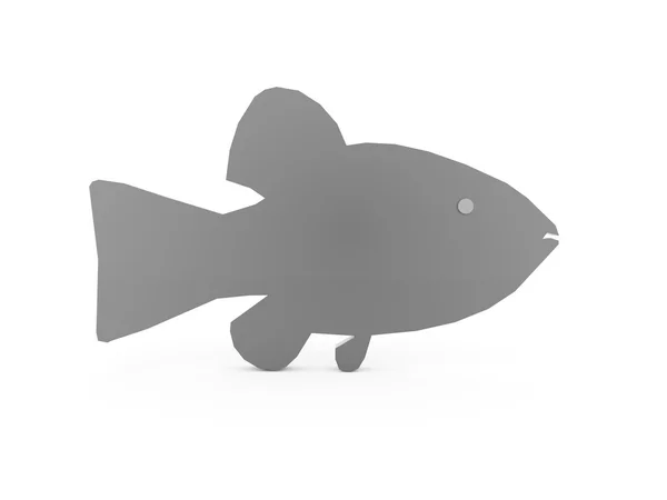Prata peixe abstrato renderizado — Fotografia de Stock