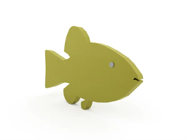 Зелена абстрактна риба візуалізована — стокове фото