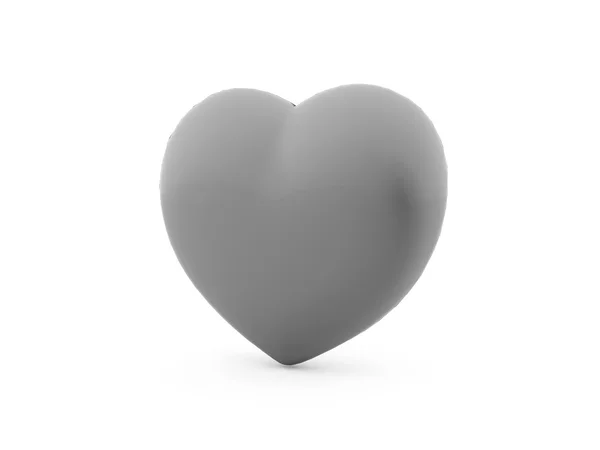 A silver heart isolated — Stock Photo, Image